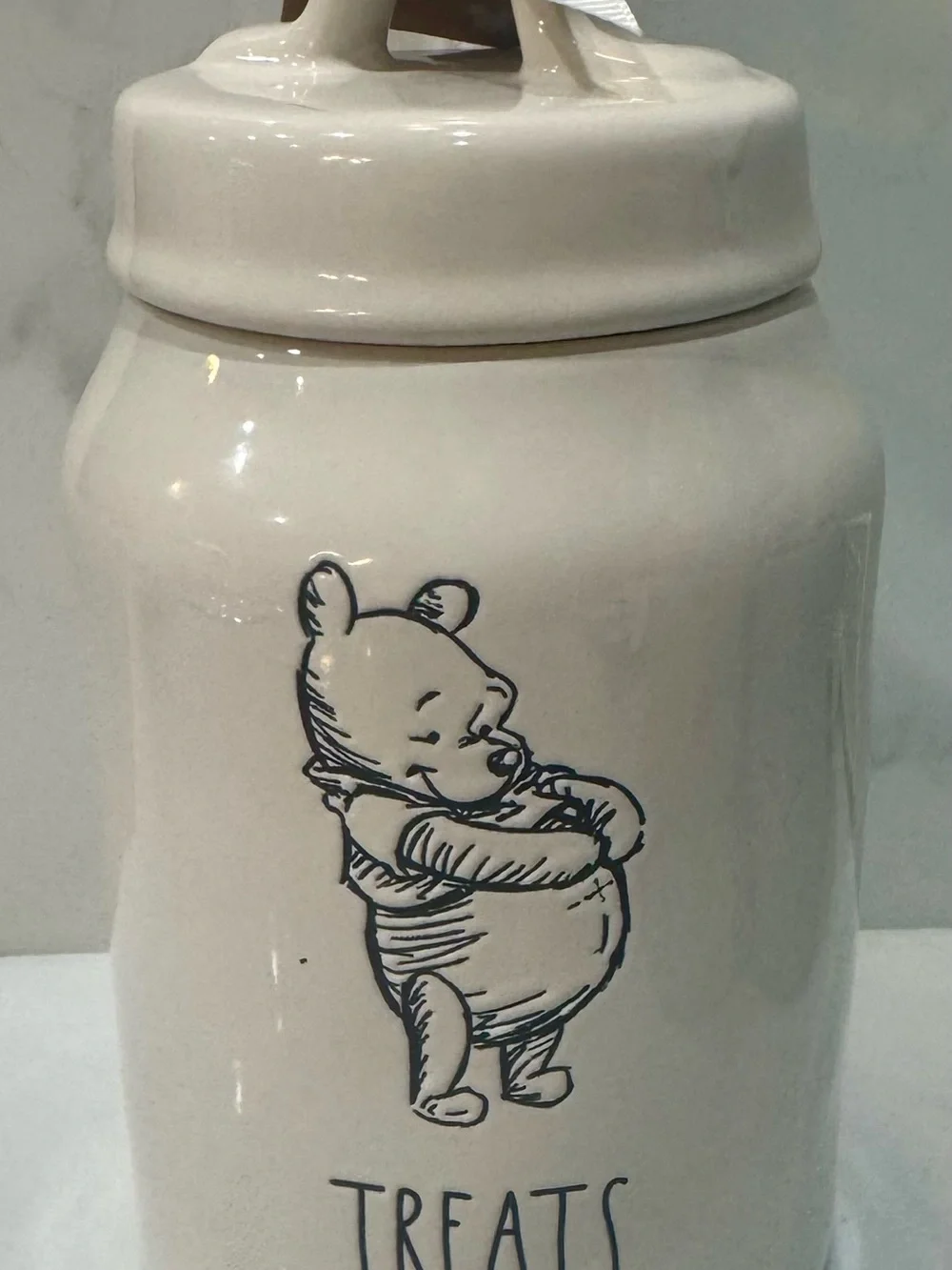 Rae Dunn Disney Winnie The Pooh Cookie Jar/Canister w/Pooh “Treats” New